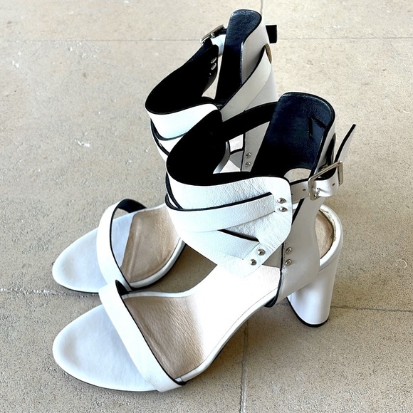 IRO Paris White Leather Strappy Sandals – Size 38 - Picture 5 of 14